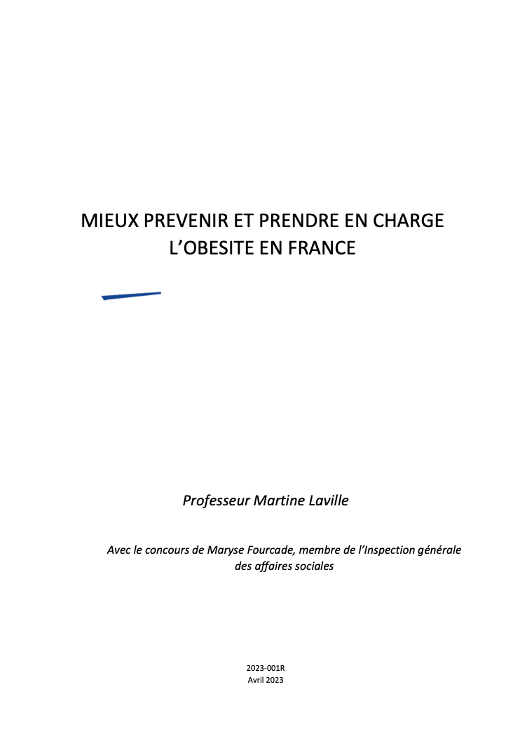 Mieux prévenir et prendre en charge l’obésité en France 24 avril 2023 – Professeur Martine Laville